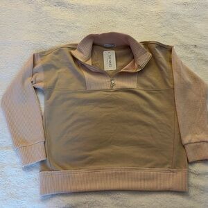 Women’s NWT Staccato Quarter-Zip Beige Sweatshirt Size M